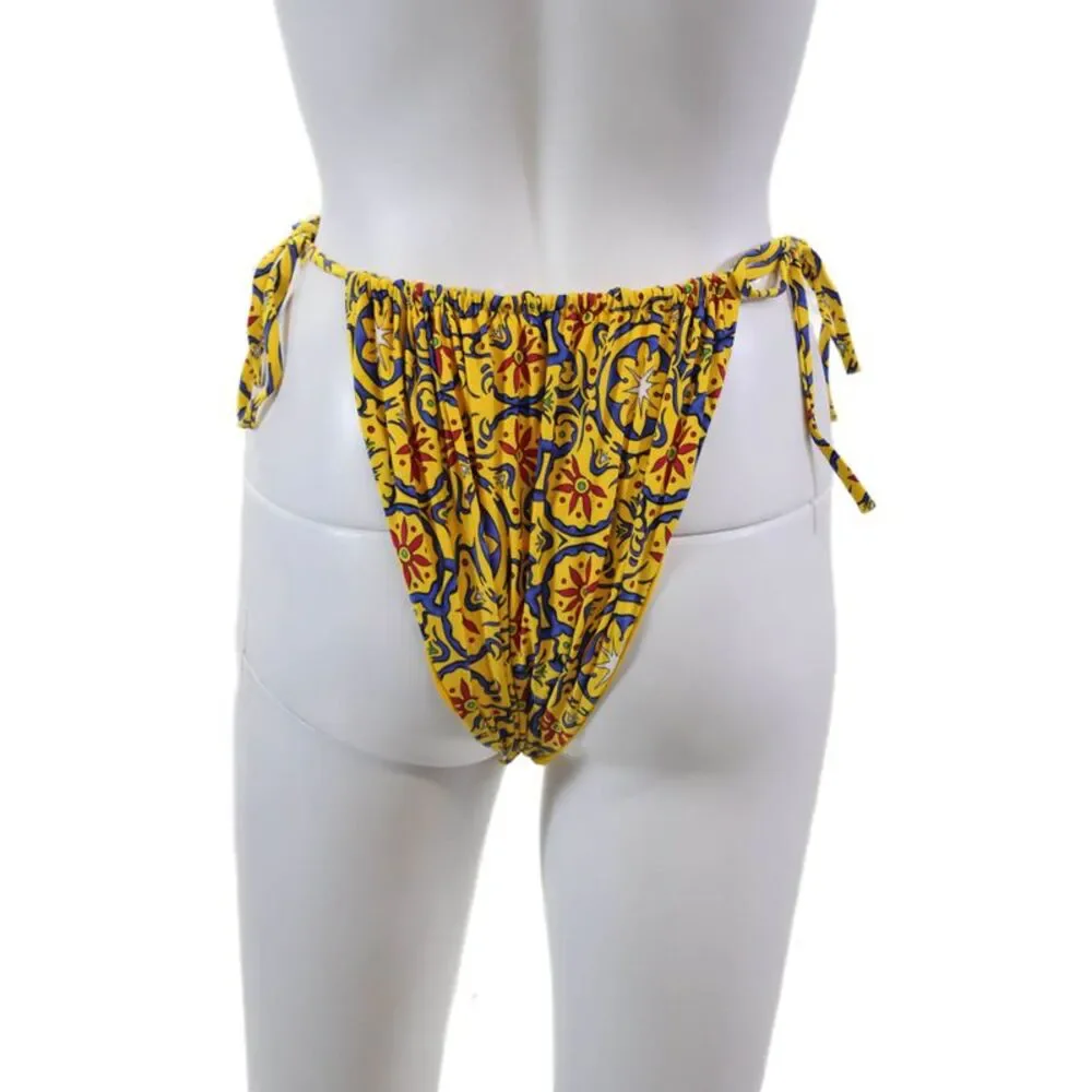 We Wore What Women's Rouge String Bikini Bottom Floral Size XL